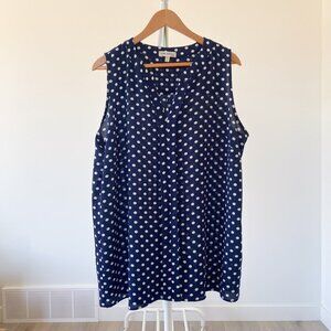 Navy sleeveless long blouse